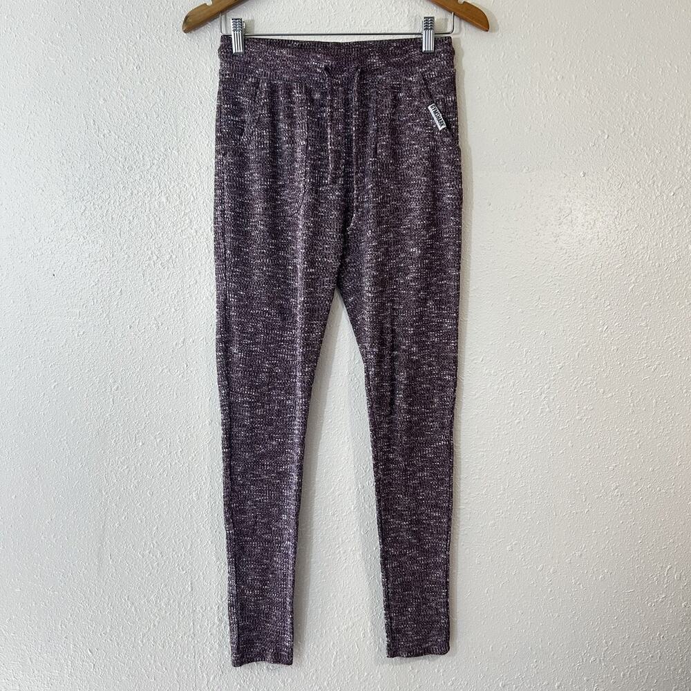 Gymshark Joggers Lounge Ribbed High Rise Knit Leggings Maroon Women Sz M